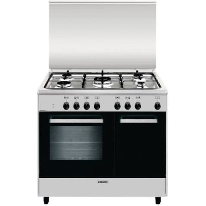 Glem AR965MI6 Cuisinière (four à deux étages) pose libre largeur : 90 cm profondeur : 60 cm hauteur : 95 cm classe A acier…