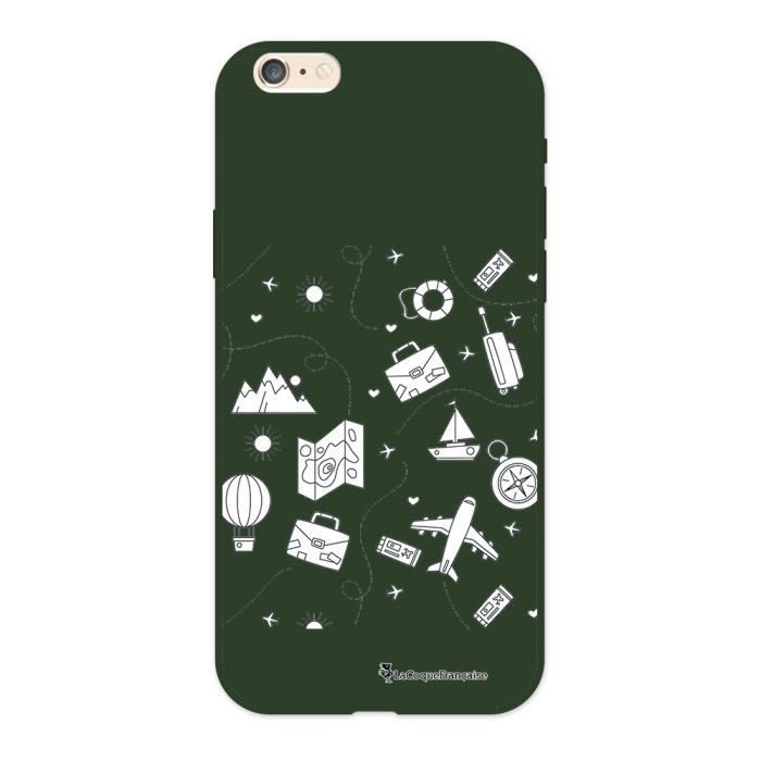 Coque iPhone 6/6S Silicone Liquide Douce vert kaki Aventure Ecriture Tendance et Design La Coque Francaise.