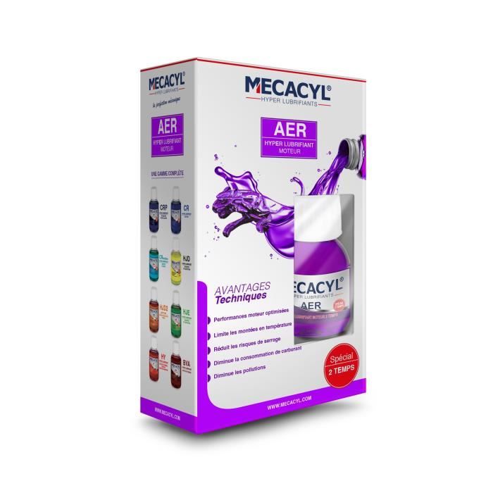 MECACYL AER - Hyper-Lubrifiant - Flacon de 100ml - Spécial Vidange - Pour tous moteurs 2 temps Essence
