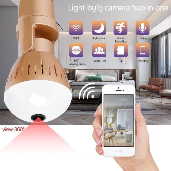 Caméra IP de sécurité pour la maison extérieure Wi-Fi HD sans fil Vision nocturne étanche