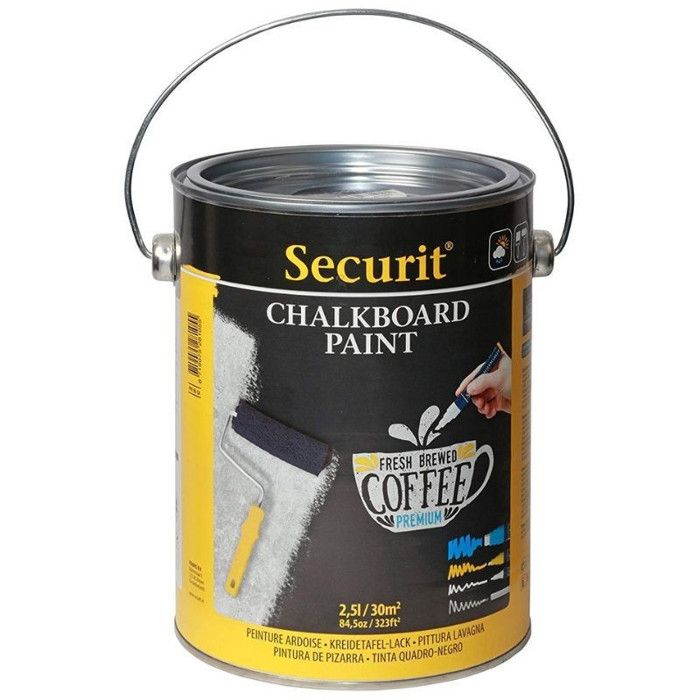 Securit Vernis pour tableau PAINT, 2,5 litres, noir 0,000000 Noir