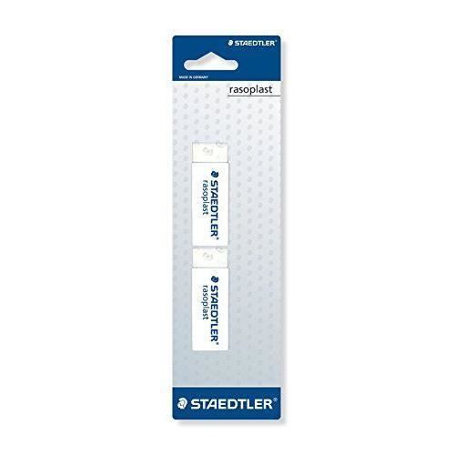 Staedtler 526 gomme rasoplast b2BK2D phtalate et sans latex, 65 x 23 x 13 mm-lot sur carte blister de 2, blanc - 4007817520055