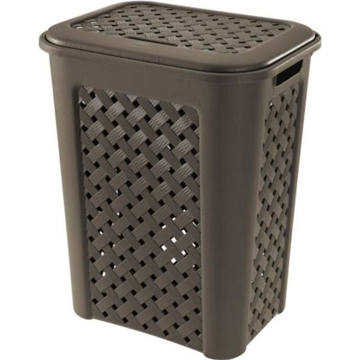 Tontarelli Arianna Panier à Linge, Ajouré, Plastique, Wenge, 30 litres