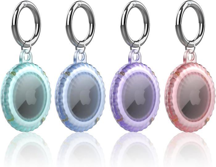 Lot de 4 supports Apple Airtag,Porte-clés Apple Airtag,Tracker Airtag avec porte-clés, étui de protection en silicone multicolore pour portefeuille, collier de chien, bagages, blanc, rouge Lot de 4 supports Apple Airtag,Porte-clés Apple Airtag,Tracker Airtag avec porte-clés, étui de protection en silicone multicolore pour portefeuille, collier de chien, bagages, blanc, rouge