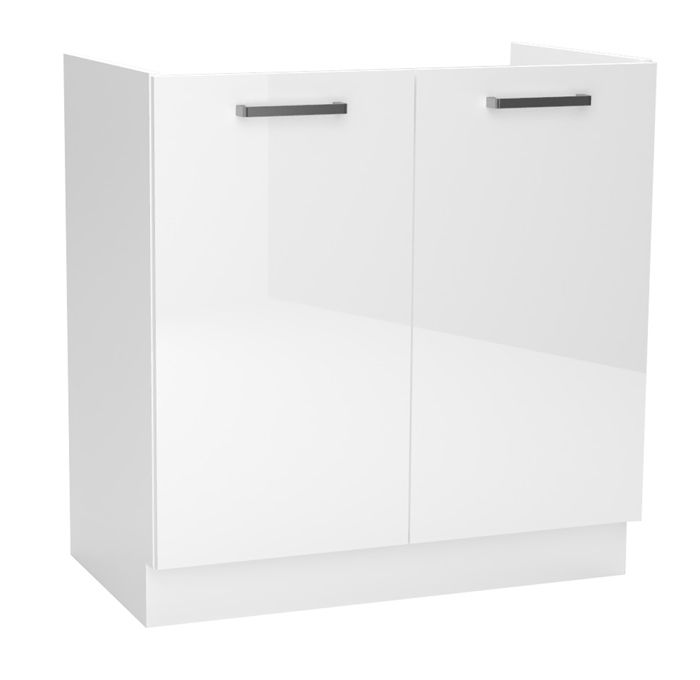 Meuble bas de cuisine à 2 portes coloris blanc - longueur 80 x profondeur 44 60 x hauteur 82 cm Meuble bas de cuisine à 2 portes coloris blanc - longueur 80 x profondeur 44 60 x hauteur 82 cm
