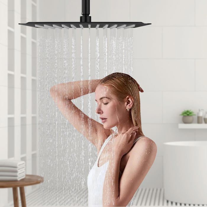 Pomme de douche à effet pluie carrée à économie d'eau de 1,8 gpm/6,8 L