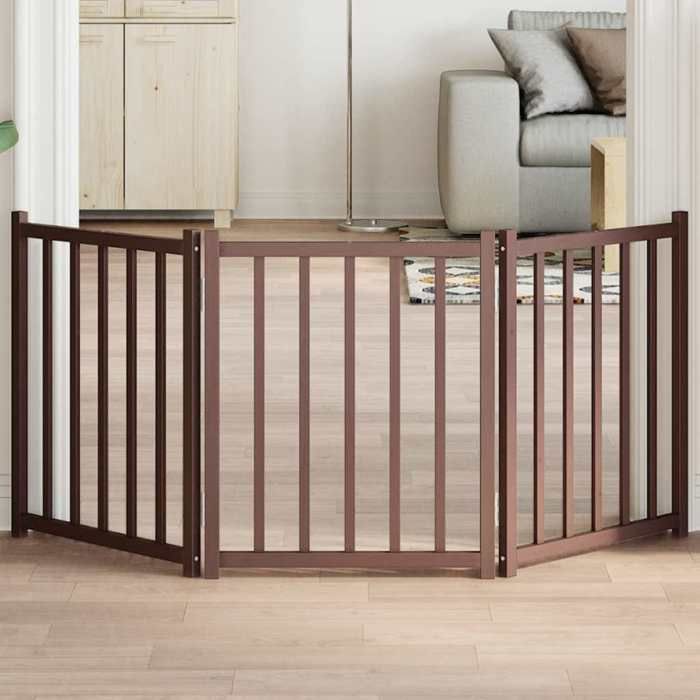 vidaXL Barrière pliable 3 panneaux 150 cm Bois sapin massif