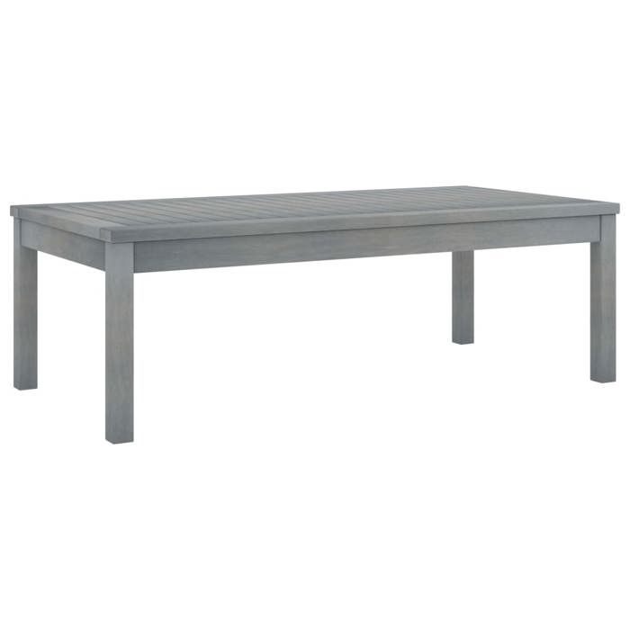 BEAU Table à manger dextérieur - Table basse 100x50x33 cm - Gris - Bois dacacia solide mode382277