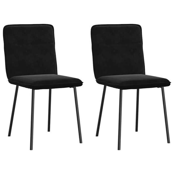 vidaXL Chaises à manger lot de 2 Noir Velours chaise de dîner chaise de cuisine chaise dappoint chaise chaise de 4101215