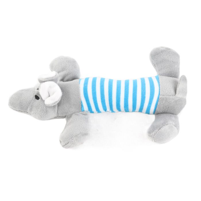 Meilleurs prix pour Jouet pour chien en peluche mignon avec design rayé et 4 jambes jouet à mâcher bruyant pour animal de compagnie Éléphant