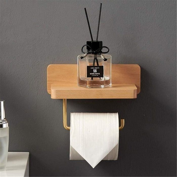 Porte Rouleau WC en Bois | Support de Papier Toilette