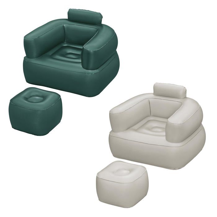Fauteuil gonflable - Bestway - Comfi Cube - Vert - Gris - 107x99x80 cm