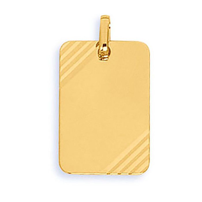 Pendentif - BRILLAXIS - Plaque rectangle or 18 carats - Personnalisable - 18 mm x 12 mm - Jaune Pendentif - BRILLAXIS - Plaque rectangle or 18 carats - Personnalisable - 18 mm x 12 mm - Jaune