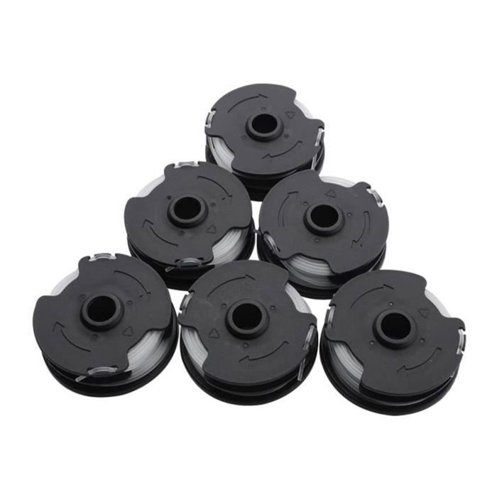 Lot De 6 Bobines A6485 A6481 Pour Black & Decker - 6x9m Fil Nylon Ø1,65mm + Capuchon + Ressort
