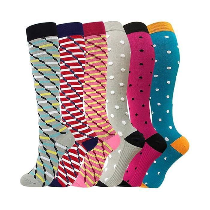 Chaussettes de compression pour femmes et hommes 6 paires bas de compression S/M