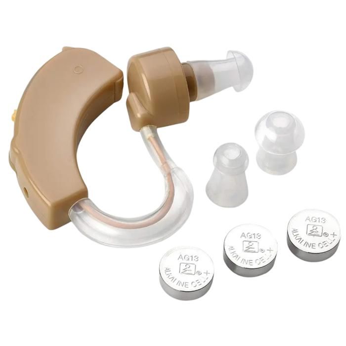 Mini Amplificateur Sonore 2 Amplis Nomades Discrets Réglage Facile Écouteur Confort + Accessoires Malentendants