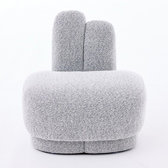 Pouf douillet blanc à oreilles lapin 54cm tabouret rembourré fixe sans rangement - Décoration chambre enfant 54x41.5x54cm
