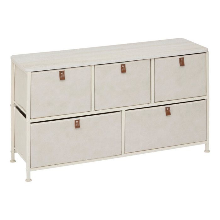 Commode Basse Tissa Beige 5 Tiroirs - 5five