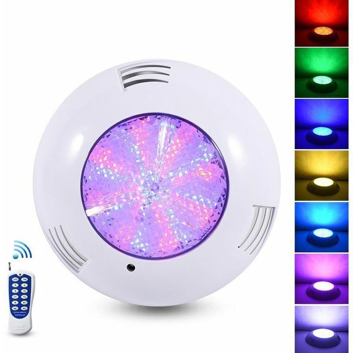 Projecteur de piscine LED 35 W ultra-mince RVB dimmable multicolore submersible avec télécommande