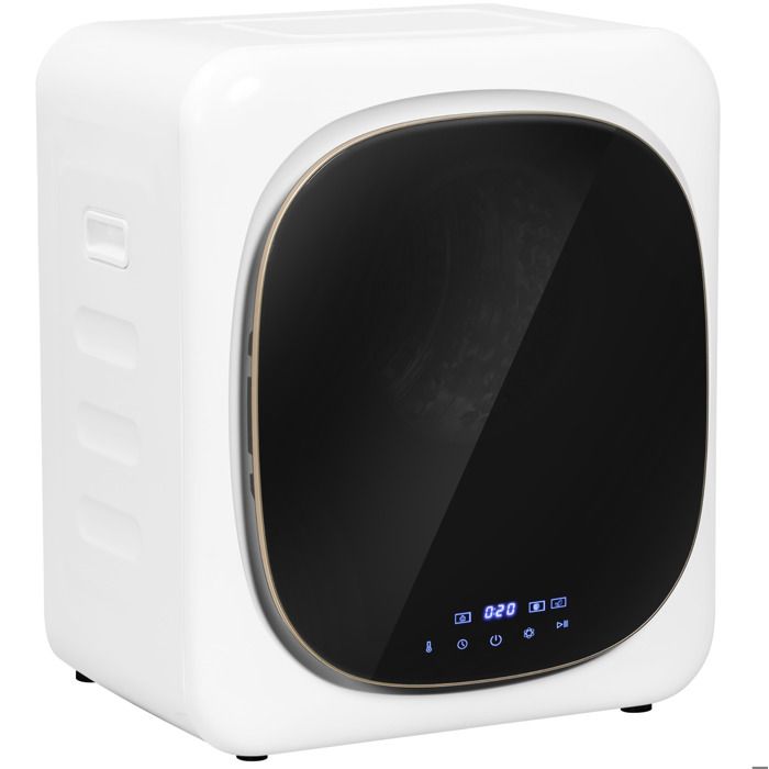 Sèche-linge compact à évacuation 4 kg avec désinfection UV écran tactile acier inoxydable blanc - Vivryn