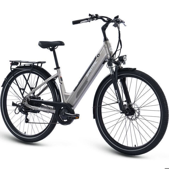 SPATIAL Vélo électrique 29 Argent-Moteur 600W- Batterie 48V12Ah- Shimano 7 Vitesses - VTT Ville E-Bike - Autonomie 100 km