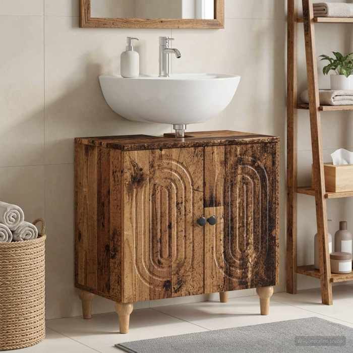 Magnifique Meuble sous Lavabo de Salle de Bain ALKMAAR Bois ancien - Résistance à lhumidité &1414 Magnifique Meuble sous Lavabo de Salle de Bain ALKMAAR Bois ancien - Résistance à lhumidité &1414