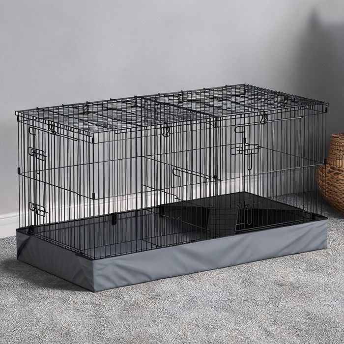 Accessoire De Cage Abri Petit Animal en Acier Noir 121 x 61 x 61 cm - Noir Acier 121 x 61 x 61 cm Ref T1LGLF