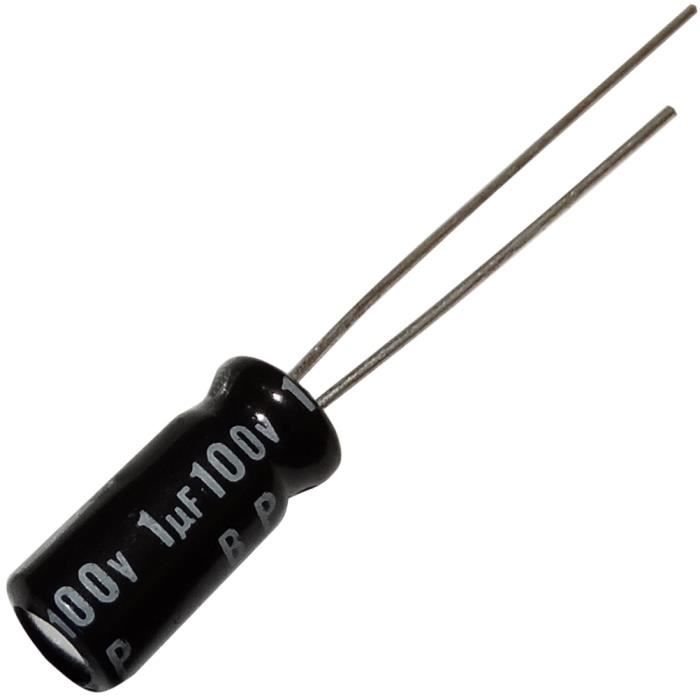 10 Condensateurs électrolytiques 1µF 100V - Neufs, Pour électronique