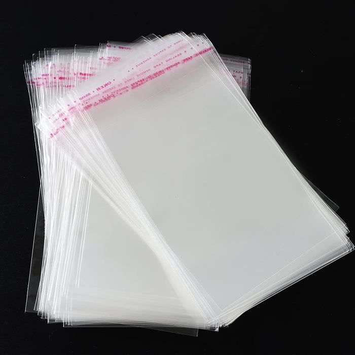 100pcs Petit sac en plastique transparent Emballage alimentaire Poches Grip  Auto-scellé Sacs refermables Baggy Sacs de rangement à domicile