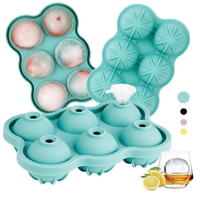 2Pcs Bac à Glaçons en Silicone, Moule à Glaçons Avec Couvercle sans odeur, Empilable et Lavable