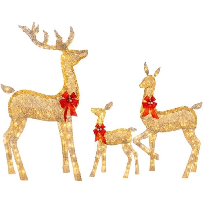 Paire de porte-bas de Noël renne en argent antique, caisse et