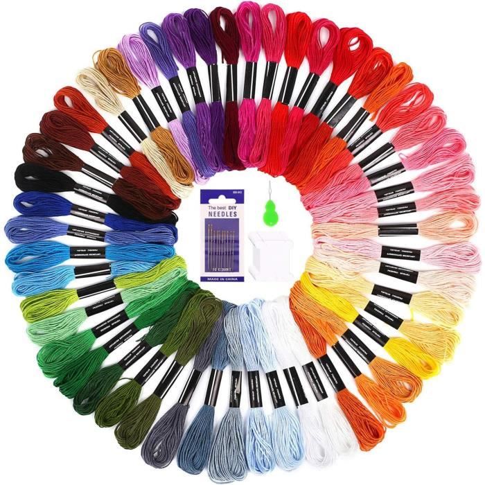 HAUSPROFI Fils à Broderie Kit Pour Broderie Avec 50 Fils/12