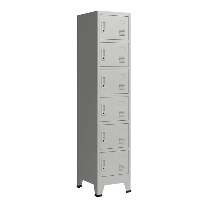 Casier de bureau armoire meuble de rangement pour bureau atelier chambre acier métallique avec 6