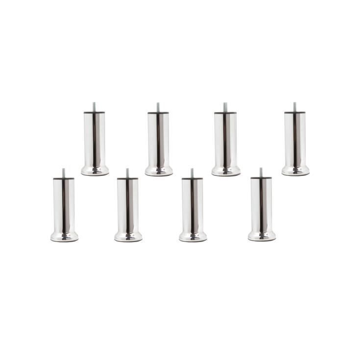 8 pieds de meuble cuisine canape acier chrome 15 cm avec socle ecrou a griffes m8 cdiscount maison