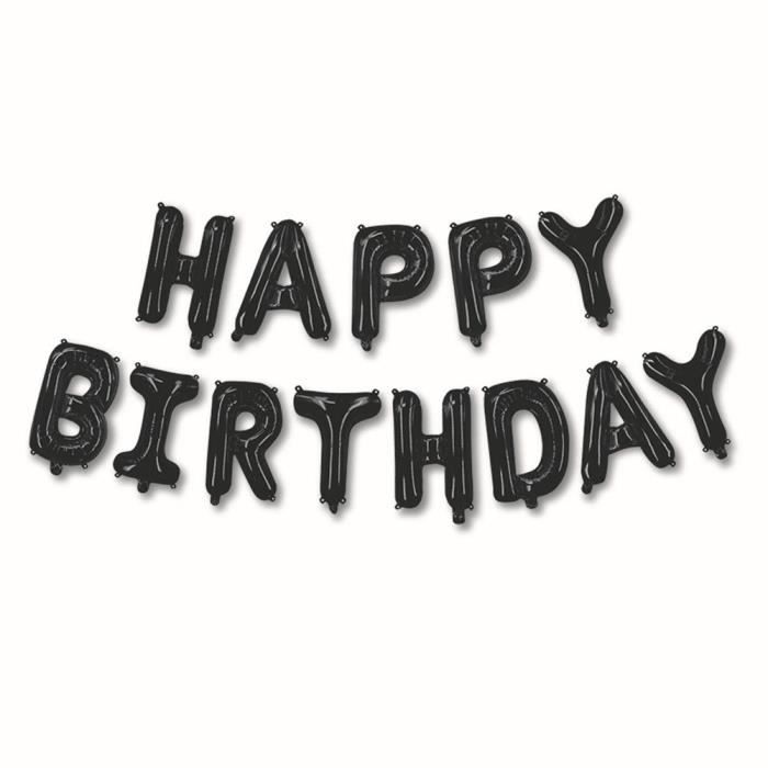 16 pouces happy birthday lettre joyeux anniversaire en aluminium film  costume -noir - Cdiscount Maison