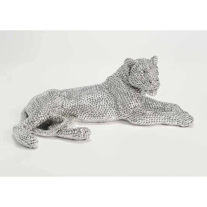 Panthere Deco Argente Statue De Panthere En Strass Pour Collection Ou Decoration