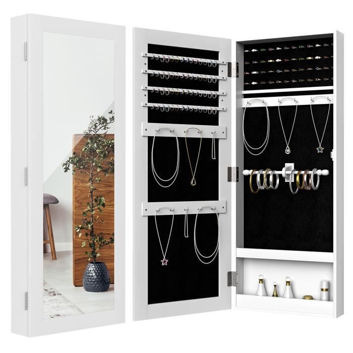 Armoire A Bijoux Mural Armoire Bijoux De Rangement Avec Miroir Mdf 35 2 X 9 2 X 88 2 Cm En Couleur Argent Et Blanche Achat Vente Armoire A Bijoux Armoire A Bijoux Avec Miroi Cdiscount
