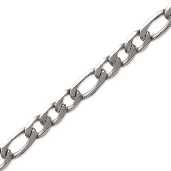 Chaîne Homme Maille Figaro Argent 925 - Longueur 45 Cm, Neuve Avec étiquettes