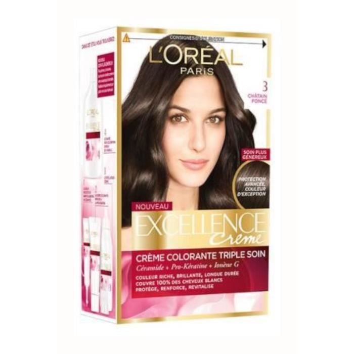 L Oreal Paris Excellence Coloration 3 N Chatain Fonce Cdiscount Au Quotidien