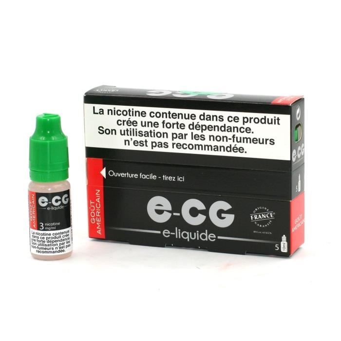 E-liquide E-CG Goût Américain 30ml Taux de nicotine 3 mg/ml
