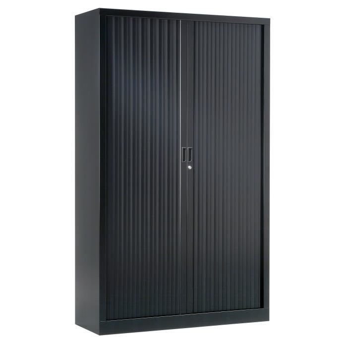 Armoire Monobloc - Vinco - H160xL120xP43 cm - 3 portes - Noir (9005) - Rideaux Noir Armoire Monobloc - Vinco - H160xL120xP43 cm - 3 portes - Noir (9005) - Rideaux Noir
