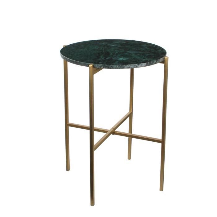 Maison Roussot Table D Appoint Marbre Et Metal Vert Fonce