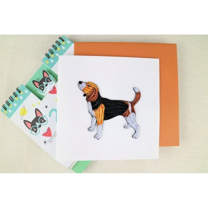 Carte De Vœux 3d Quilling Papier Roule Faite A La Main Quilled Handmake Motif Joli Chien Fete Anniversaire Bonne Annee Mariage Achat Vente Carte Correspondance Carte De Vœux 3d Quilling Cdiscount