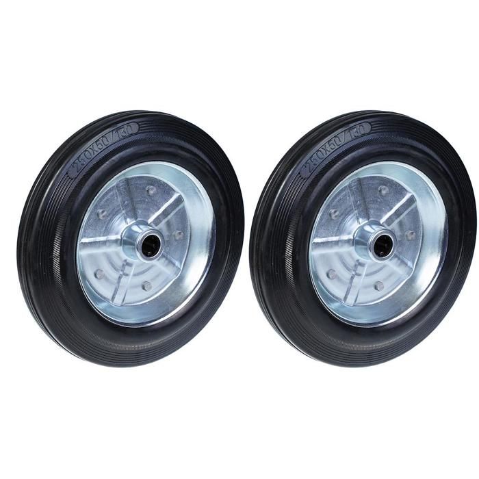 Lot de 10 roues de voiture en caoutchouc de 28 mm avec tige en métal pour voiture télécommandée et camion - Accessoires de rechange (2,5 x 28 mm