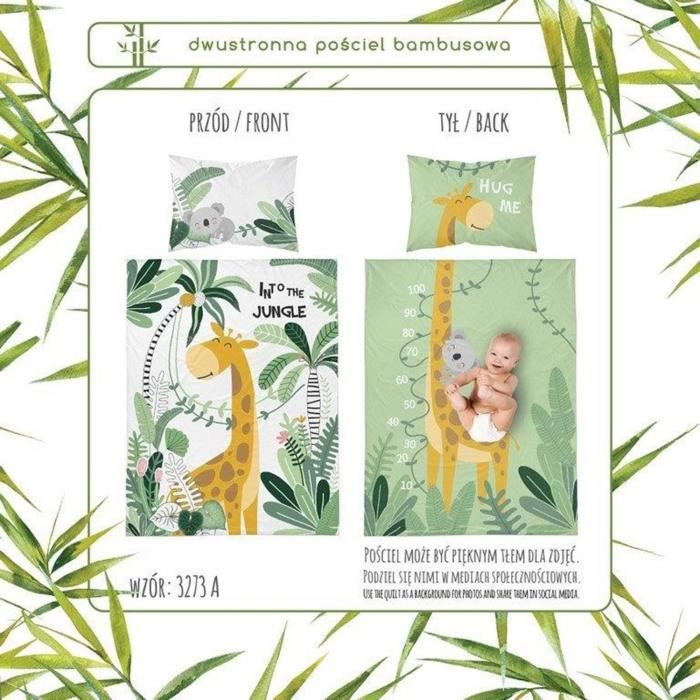 Parure De Lit Bebe Coton Girafe Jungle Vert Cdiscount Maison