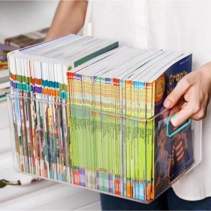 puseky Sac de rangement transparent avec poignées pour DVD jeux vidéo CD