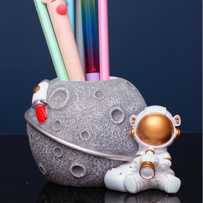 Pot à Crayons Design Cactus - Organisateur Bureau Mignon Blanc | Rangement Stylos, Pinceaux Maquillage