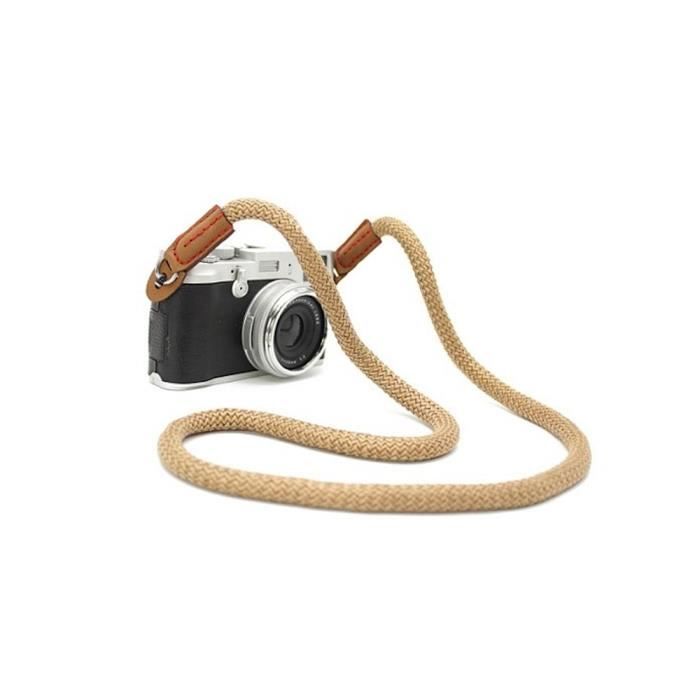 CTN Sangle pour Appareil Photo en Coton Beige bandoulière Courroie de Cou  dragonne réglable en néoprène pour DSLR Canon Fuji Fuji - Cdiscount Appareil  Photo