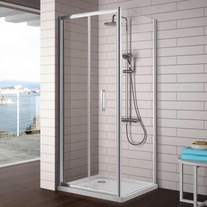 Cabine Parois De Douche Pivot 3 Côtés 75x90x75 CM H 190 En Acrylique Mod Sigma Trio 86888299