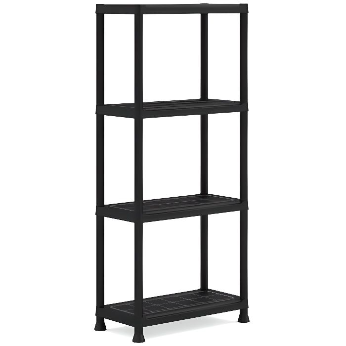Etagère modulable KETER - Noir - 60 x 30 x 135 cm - 4 tablettes résistantes à l'humidité